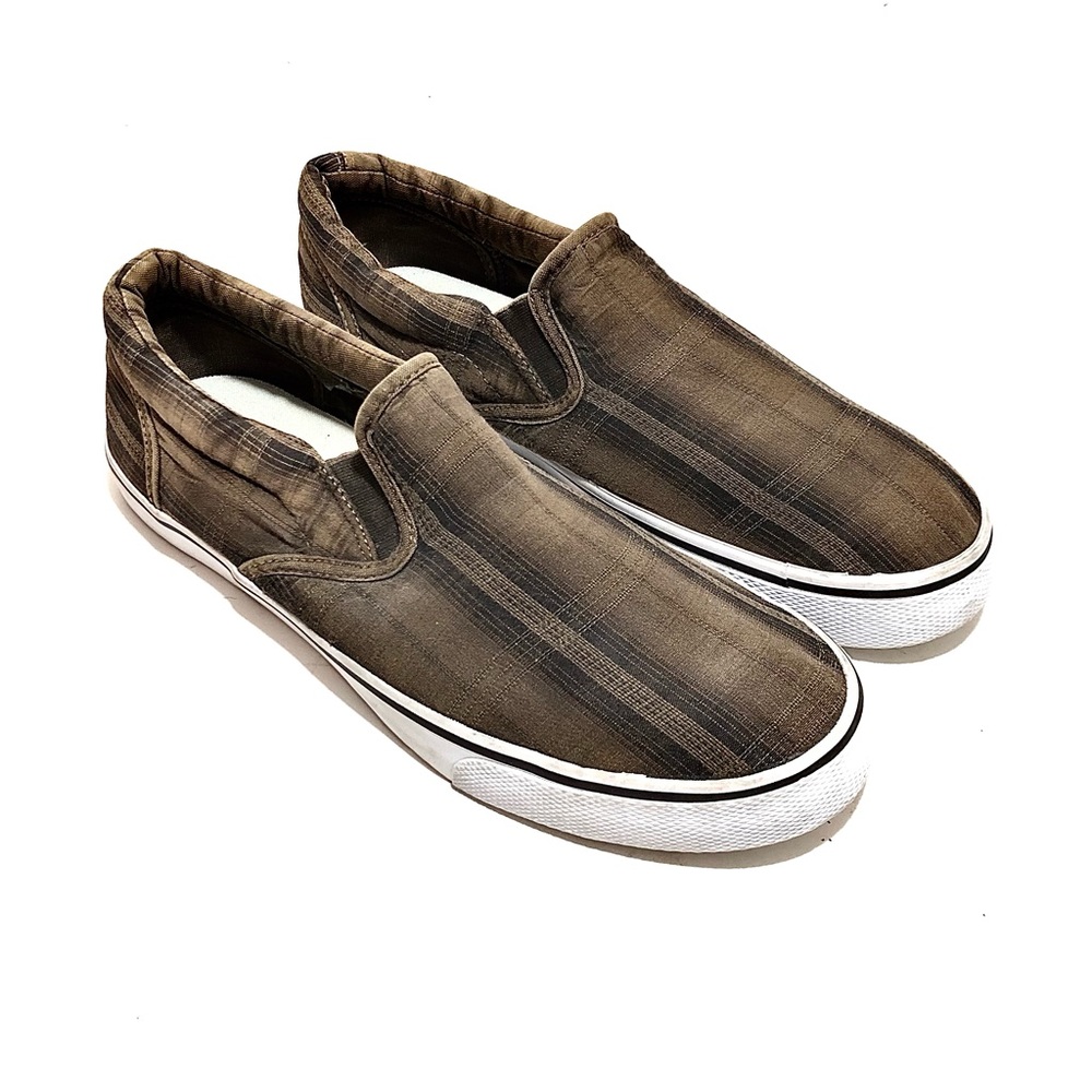 Bed Stu Brown Plaid Slip Ons